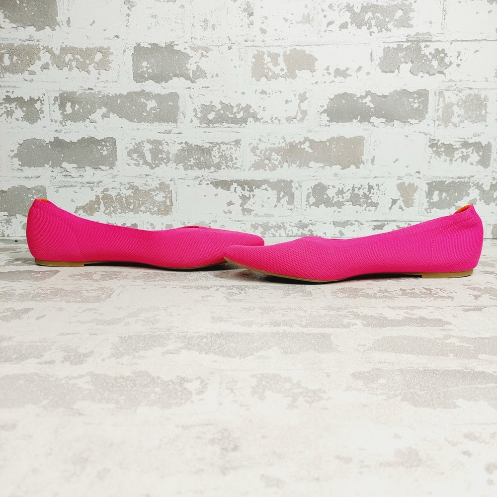 NEW Falls Creek Phoebe Pink Knit Pointed Toe Slip On Balletcore Flats F672 - Picture 5 of 11
